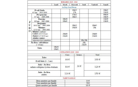 inscription saison 2015-2016